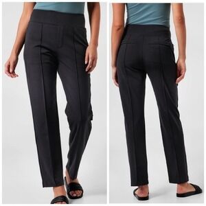 Athleta Eastbound Straight Pant Black Womens Size 4‎ Tencel Spandex Zip Pockets